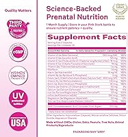 Vista 6 de Pink Stork Vitaminas prenatales totales para mujeres DHA, folato, hierro, colina y vitamina B12 Nutrición preconceptiva Prenatales