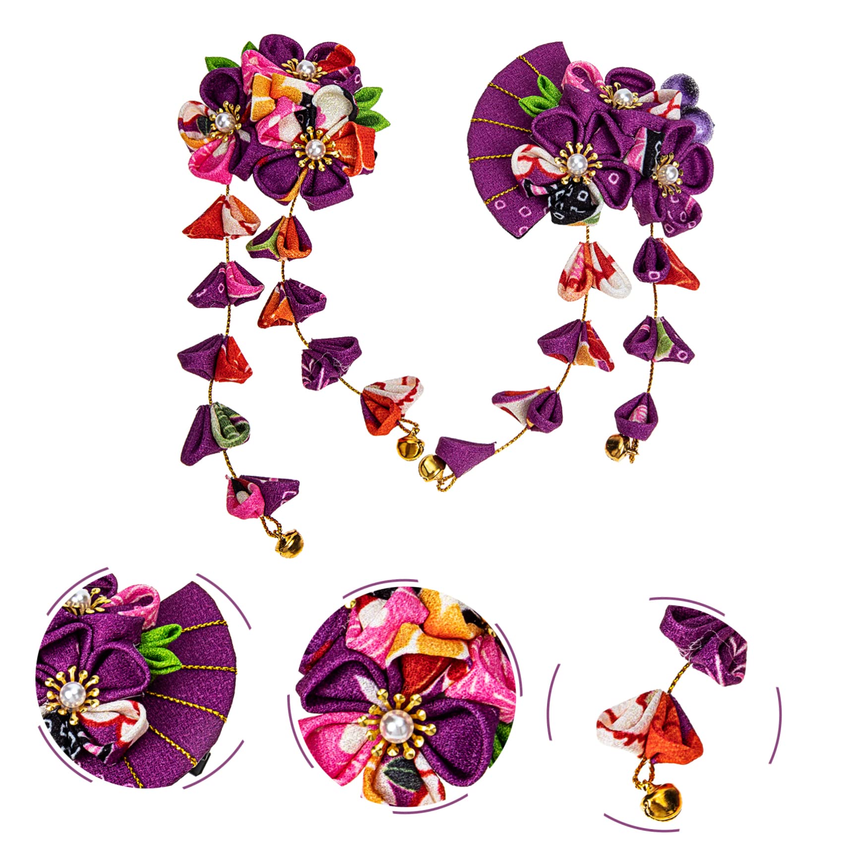 Ipetboom 8pièces Épingles à Cheveux Japonaises Fleurs Accessoires Élégants Avec Franges Pour Style Unique Et Raffiné Parfaits Pour Occasions Spéciales Vie Quotidienne