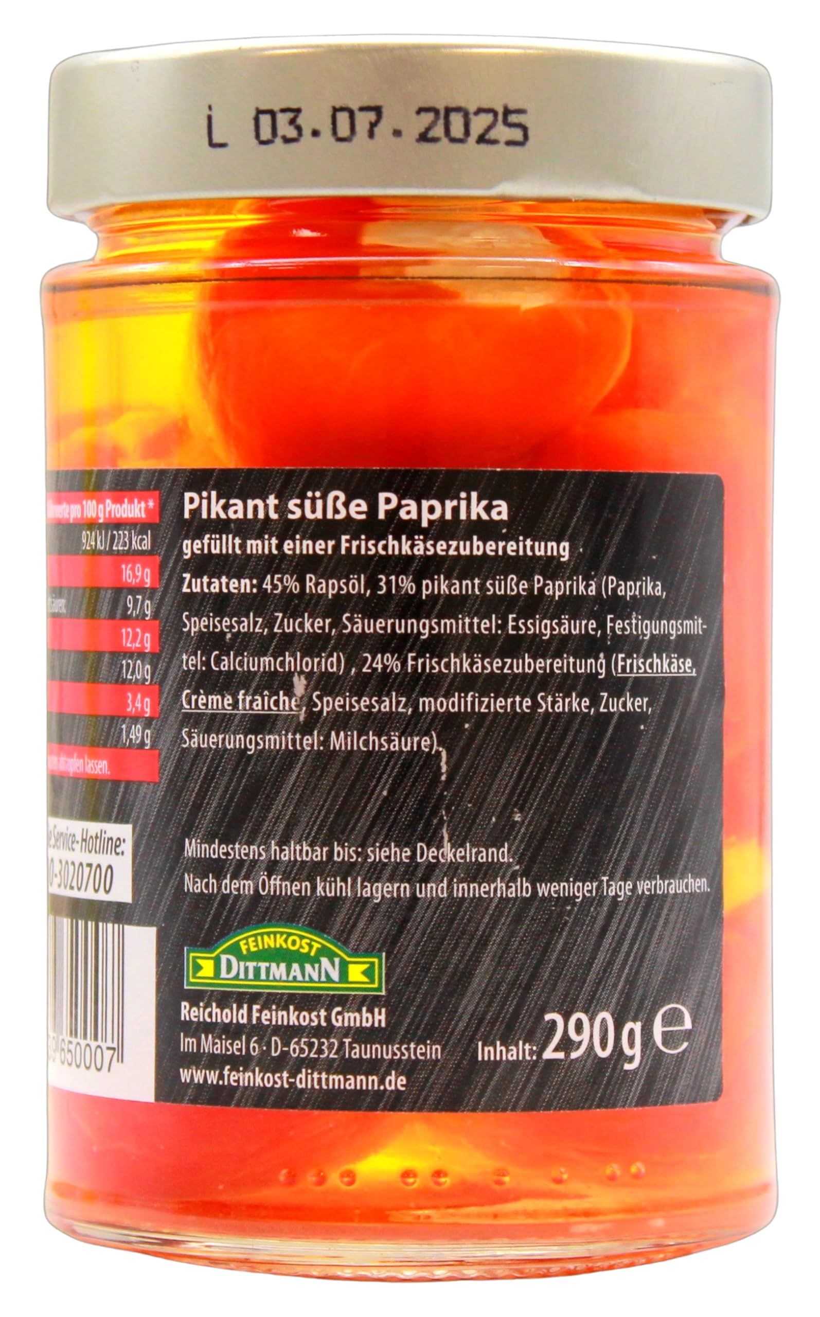 Feinkost Dittmann Pepper Bals mit Frischkäse gefüllt, 6er Pack (6 x 290g)
