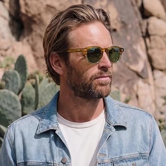 CARFIA Keyhole Square Acetate Men's Sunglasses Retro Polarized Shades | UV400 polarized, Vintage keyhole, Hypoallergenic and Non-fading, 5-barrel hinges, Travel case & gift-ready, Secure Fit