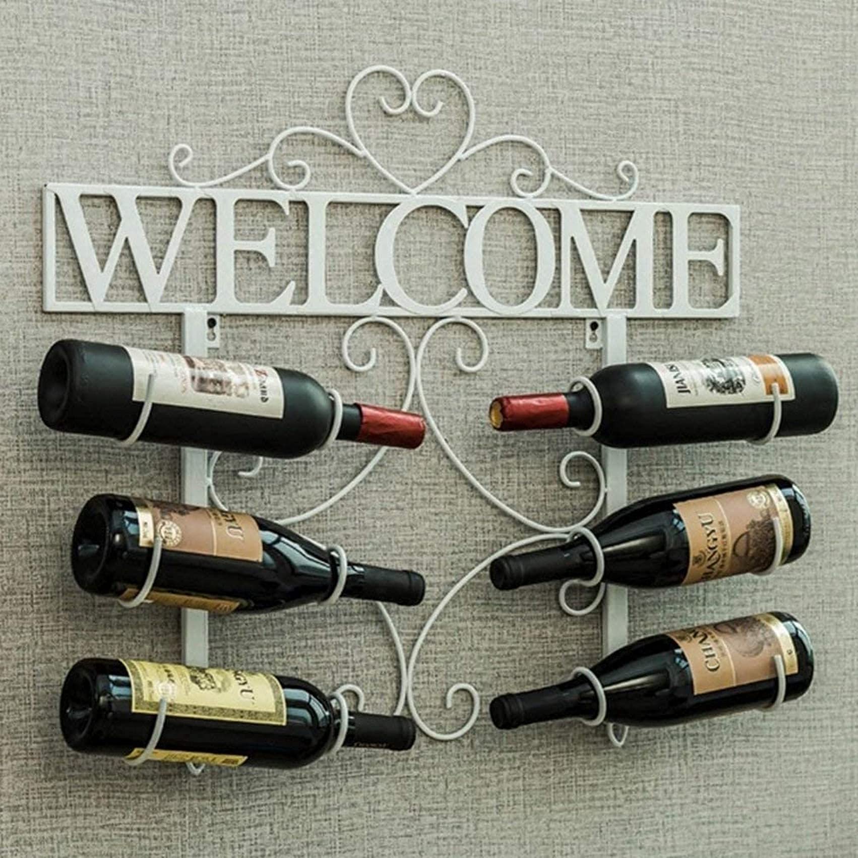 Casier à vin en fer mural à offrir en grand cadeau de crémaillère
