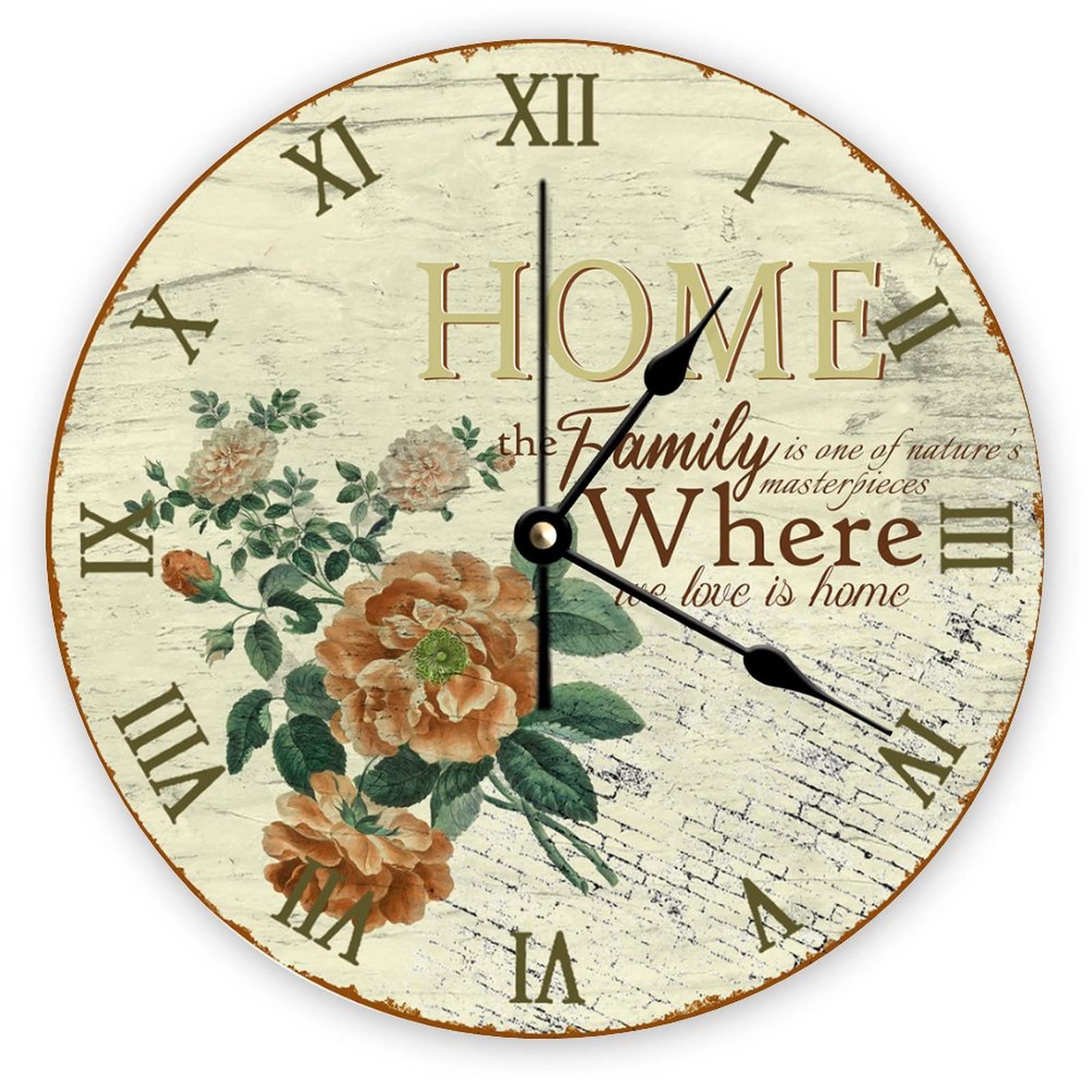 Horloge murale en bois Mighun chic pour un salon chaleureux