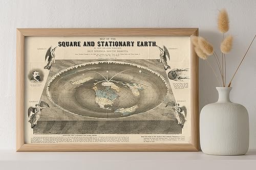 Miniatura 1 de Riley Creative Solutions - Póster artístico de Orlando Ferguson (11 x 16 pulgadas) 1893 con diseño de mapa del mundo de la Tierra plana y