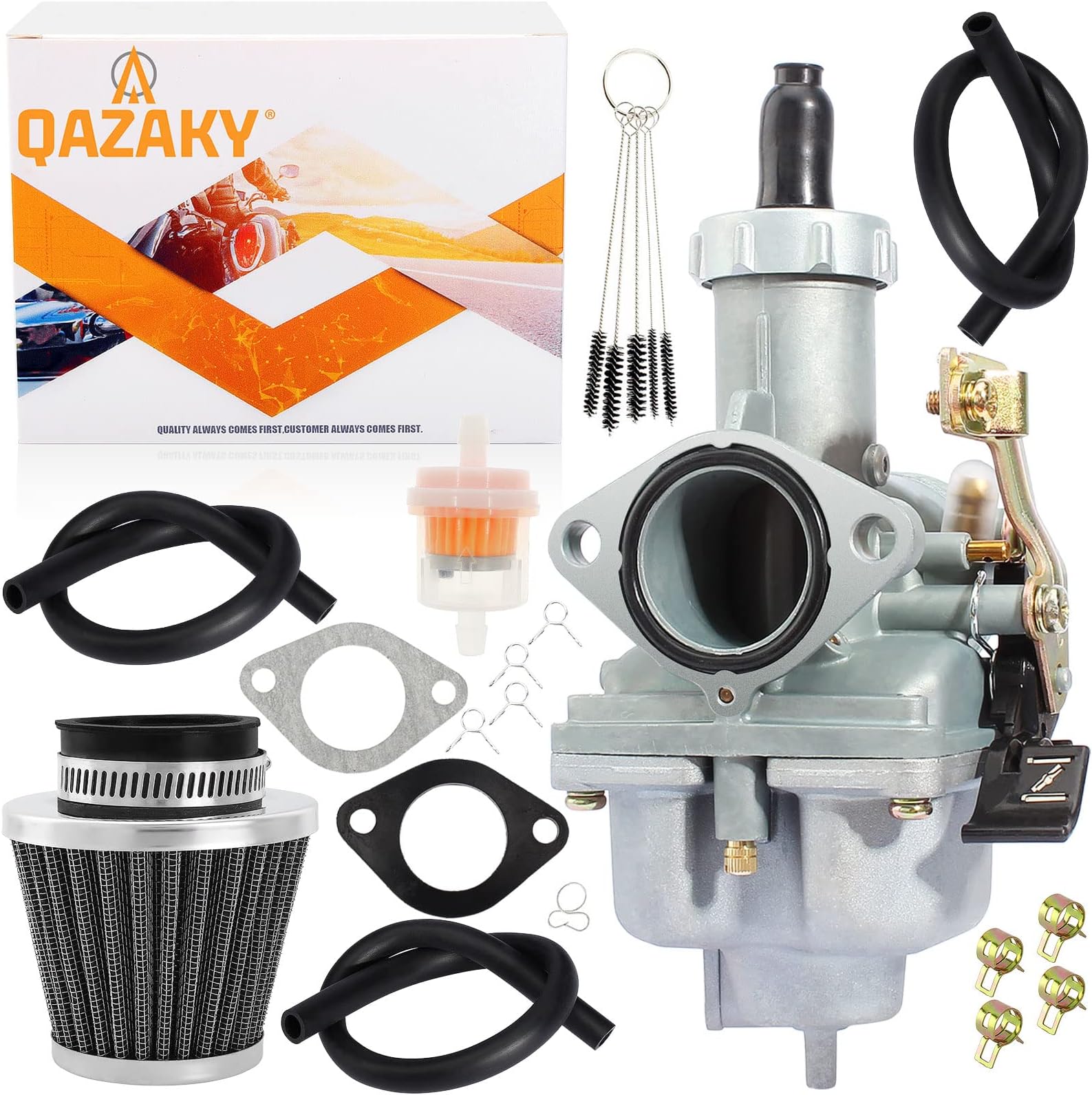 PZ27 Carburetor for 125cc 150cc 200cc 250cc 4-Stroke Engine CG ATV Go Kart Dirt Bike Quad Taotao Zongshen Lifan Sunl Buyang Coolsport Kazuma Chinese Cable Hand Choke Carb 27mm
