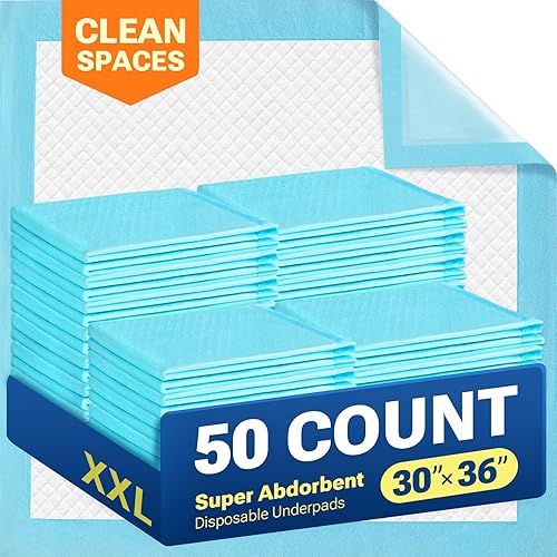 30" x 36" 50 Count Super Absorbency Disposable Bed Pads