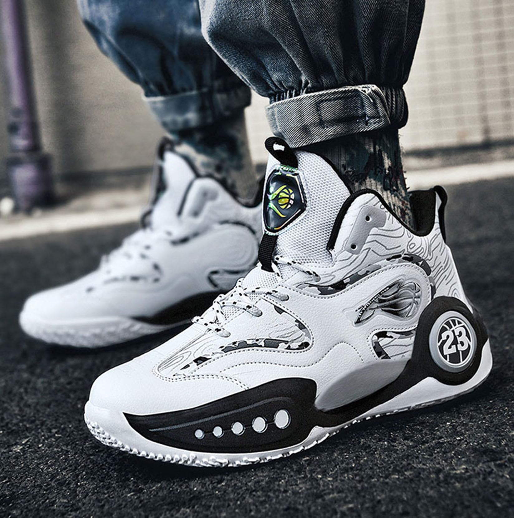 Buty Do Koszykówki Outdoor Męskie Buty Sportowe Antypoślizgowe Buty Treningowe(37 EU, Q1)
