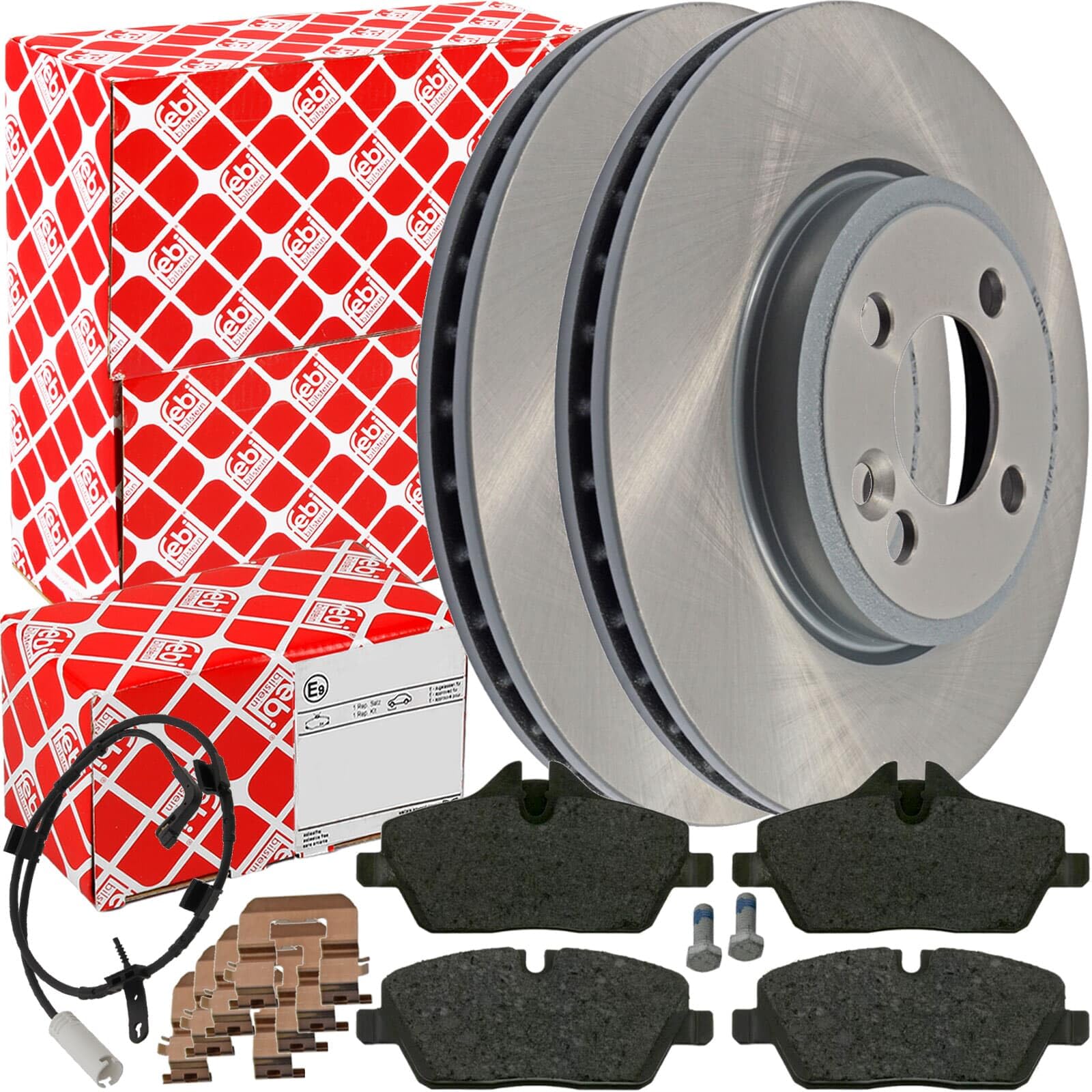 Febi Bremsscheiben 280mm + Beläge vorne | 32074 + 16559 + Wk Kompatibel mit Mini (R56),Mini Cabriolet (R57),Mini Clubman (R55),Mini Clubvan (R55),Mini Coupe (R58),Mini