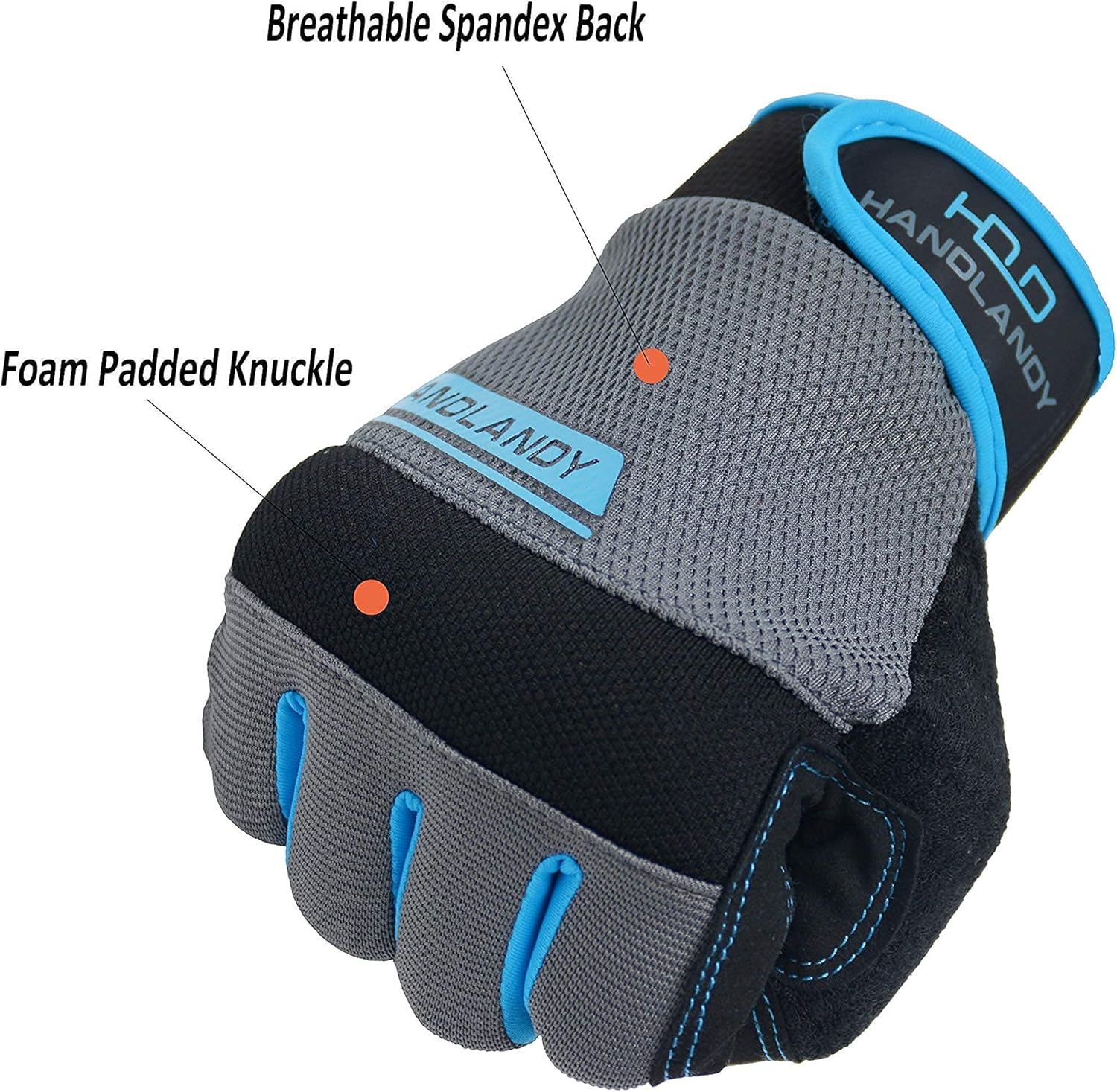 HANDLANDY Breathable & Flexible Work Gloves for Men & Women, Utility Mechanic Working Gloves Touch Screen Yard Work Gloves Medium