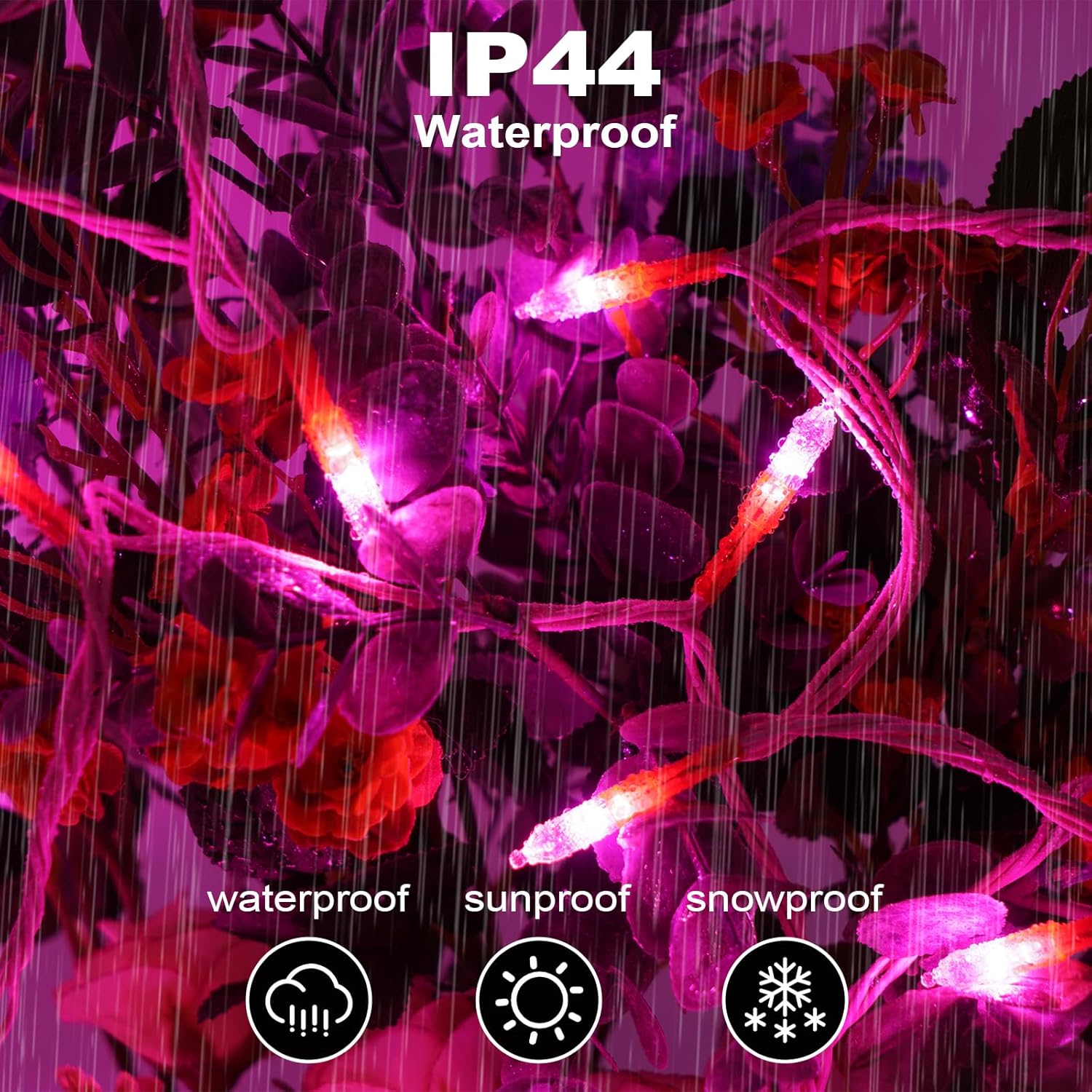 ILLUMINEW Christmas Lights - 98ft 300 Count Connectable Waterproof Led Fairy Lights Bulbs for Indoor Outdoor Christmas Tree Wedding Valentine's Day Decor (Pink, 150 Count - 2 Pack) - Image 3