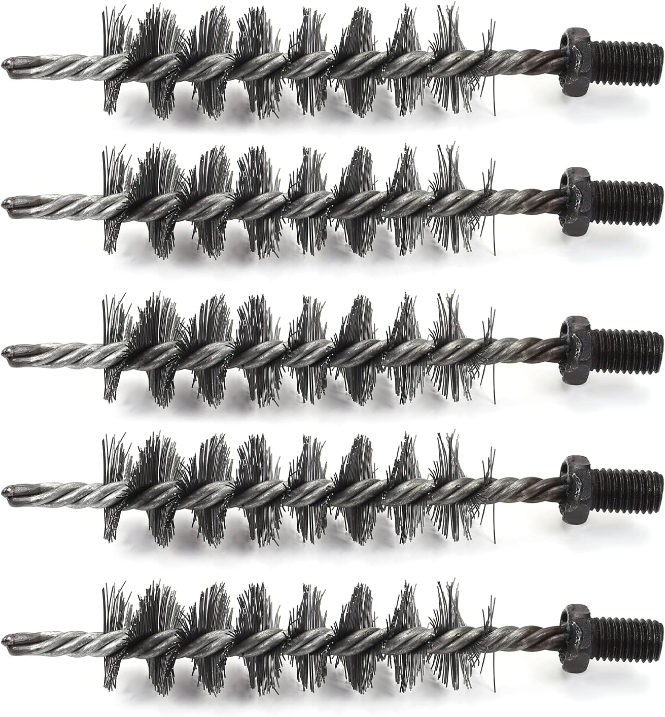 Utoolmart Steel Wire Tube Cleaning Brush, Round Chimney Cleaning Brush, M12 Threaded