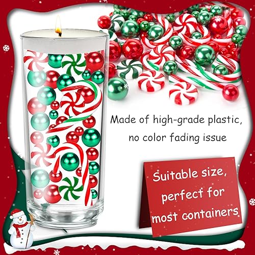 Miniatura 3 de DomeStar 150 cuentas flotantes para jarrón, centro de mesa de Navidad, rellenos de jarrón para velas flotantes, perlas de imitación para fiesta de