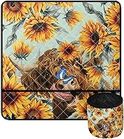 Vista 31 de Tapetes para máquina de coser de girasol y colibrí para mesa con bolsillos, para máquinas de coser de Acción de Gracias, alfombrillas para reducir