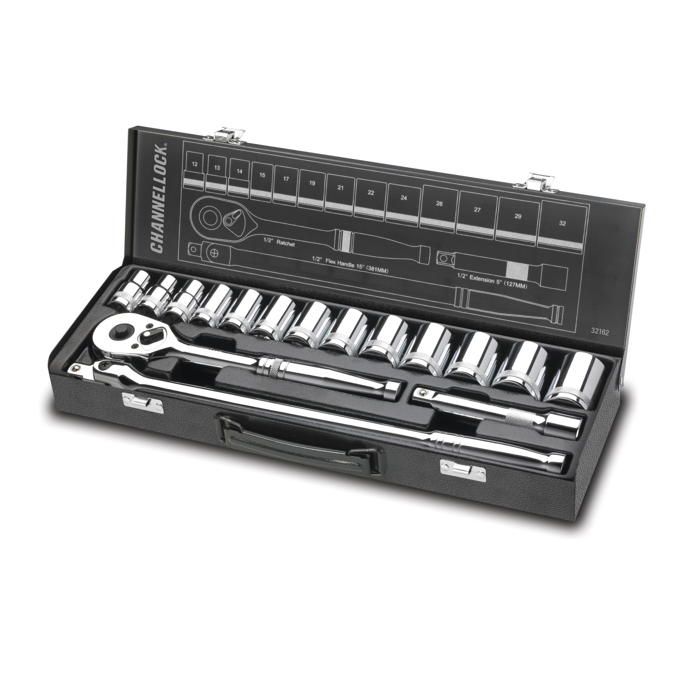 Channellock - 16-Pc 1/2 Dr Metric Set (32162)