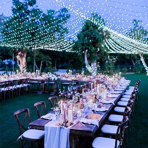 Miniatura 6 de kemooie 300 luces LED de Navidad para exteriores, 99 pies, 8 modos de iluminación, enchufe, cable verde, luces de hadas para interiores y