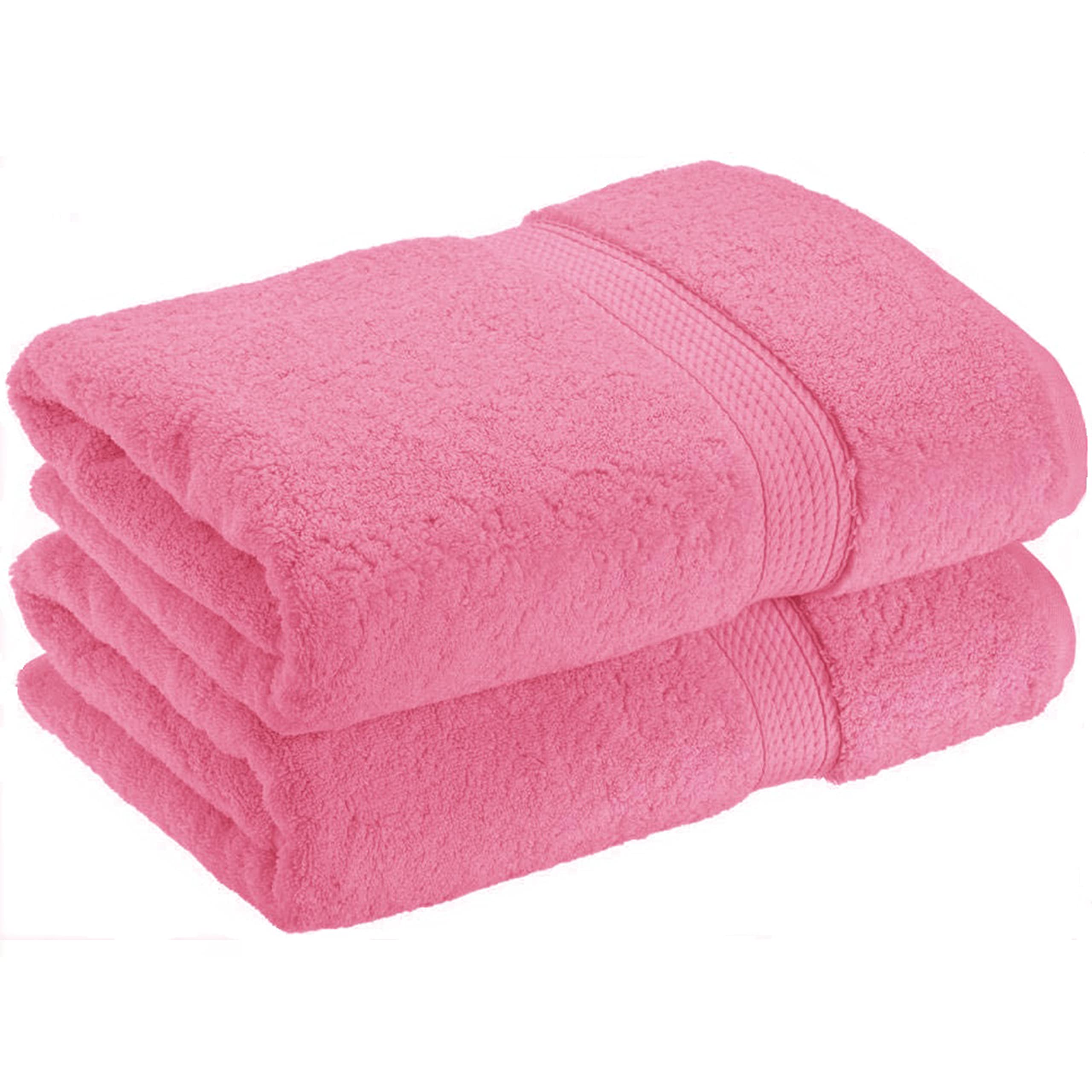 NAUSHA 2 x Super Large Bath Sheets Towels(80 x 140cm) 100% Egyptian Cotton 600 GSM (Pink) — image 1