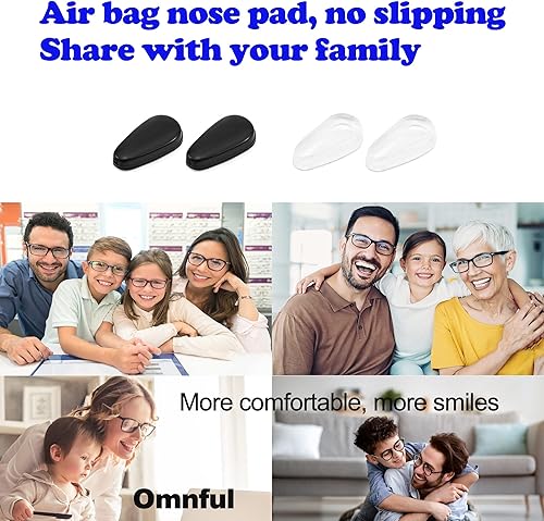 Miniatura 7 de Almohadillas para la nariz para gafas, 0.118 pulgadas de grosor, adhesivas, antideslizantes, con bolsa de aire, para lentes, lentes de sol, lentes