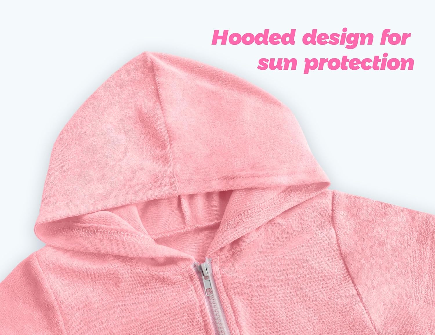 Swim Cover Up Girls Size 7-8 Years Old Pink Swimsuits Kids Beach Poncho Towel Terry Bathing Suits - Image 4