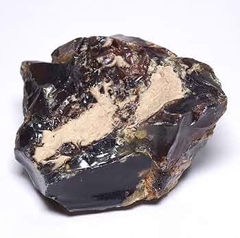 Amazon | [N2 stone Natural] 天然化石 青色蛍光 - 琥珀 (ブルー