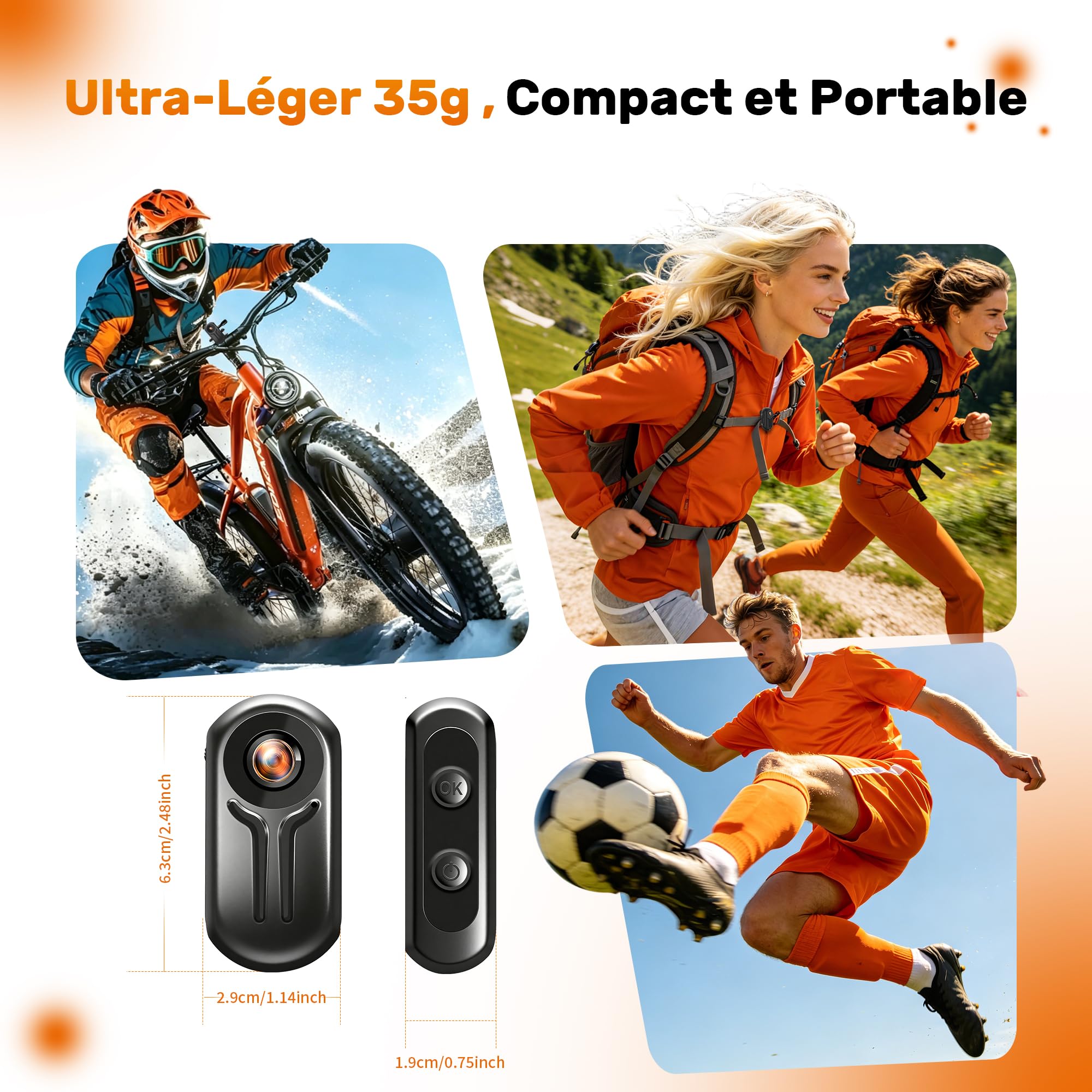 JAXION NEW Vlogging-Kamera 2K,Action Cam,Mini Bodycam mit 16GB SD Karte | Nachtsicht,150 Minuten Betriebsdauer,150° Weitwinkel,POV Kamera Tragbare Kabellose für Outdoor,Radfahren,Reisen und Haustiere