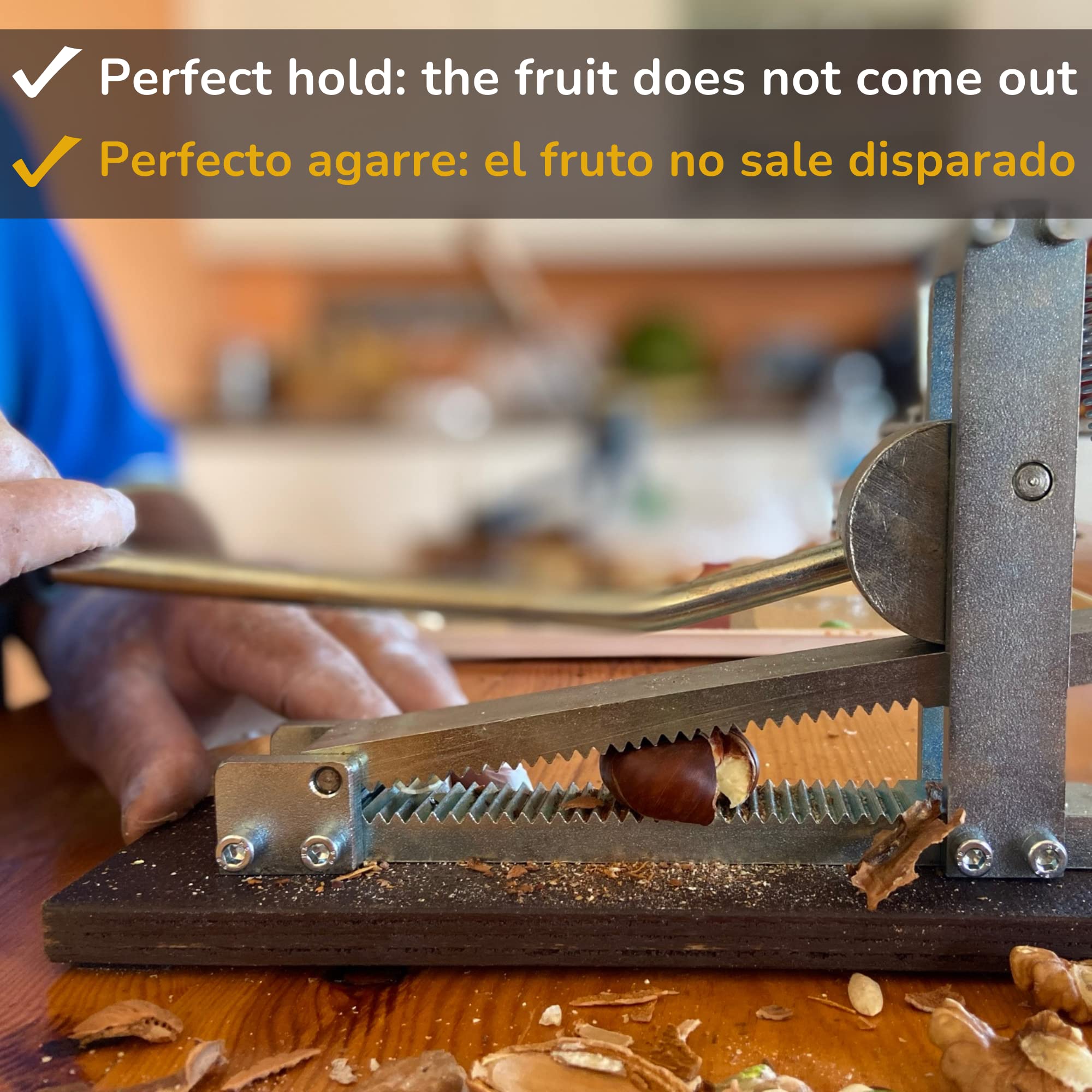 Cascador de Frutos Secos - Fabricado en Acero Máquina Partir Almendras Partidor Pelador de Nueces Avellanas Aceitunas Marisco Rápido Sin Esfuerzo