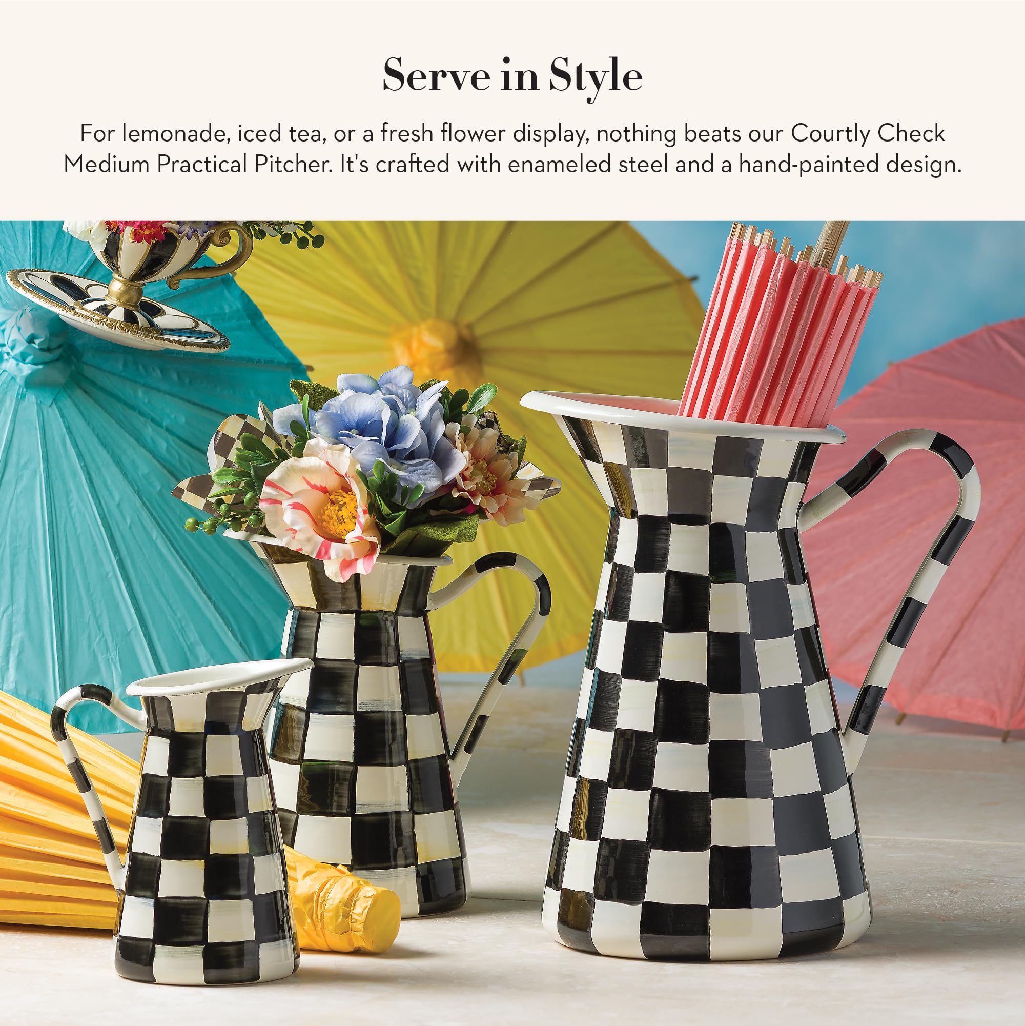 Amazon.com: MACKENZIE-CHILDS Practical Enamel Pitcher with Spout