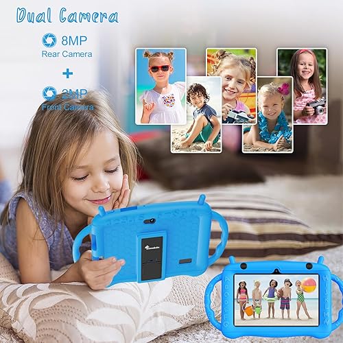 Miniatura 4 de Semeakoko Tablet de 7 pulgadas para niños de 2 a 10 años, tableta de aprendizaje educativo Android 12 con funda a prueba de golpes, 2 GB de RAM+32