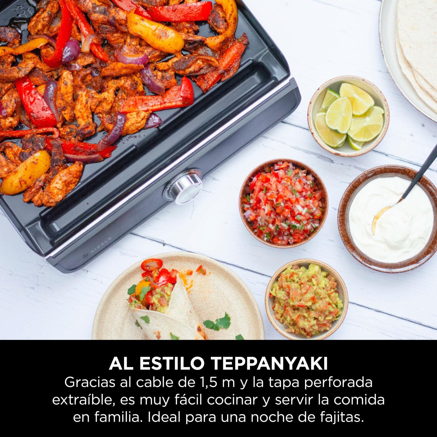 Ninja Sizzle Parrilla y Plancha de Interior Eléctrica, Gris, GR101EU | Dos Placas Intercambiables Antiadherentes, Aptas para Lavavajillas, Bandeja para Grasa, Control de Temperatura y Recetas