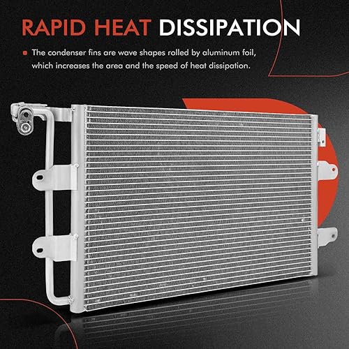 Miniatura 4 de A-Premium Condensador de aire acondicionado compatible con Volkswagen Beetle 2006 2007 2008 2009 2010, L5 2.5L, repuesto # 1C0820413B