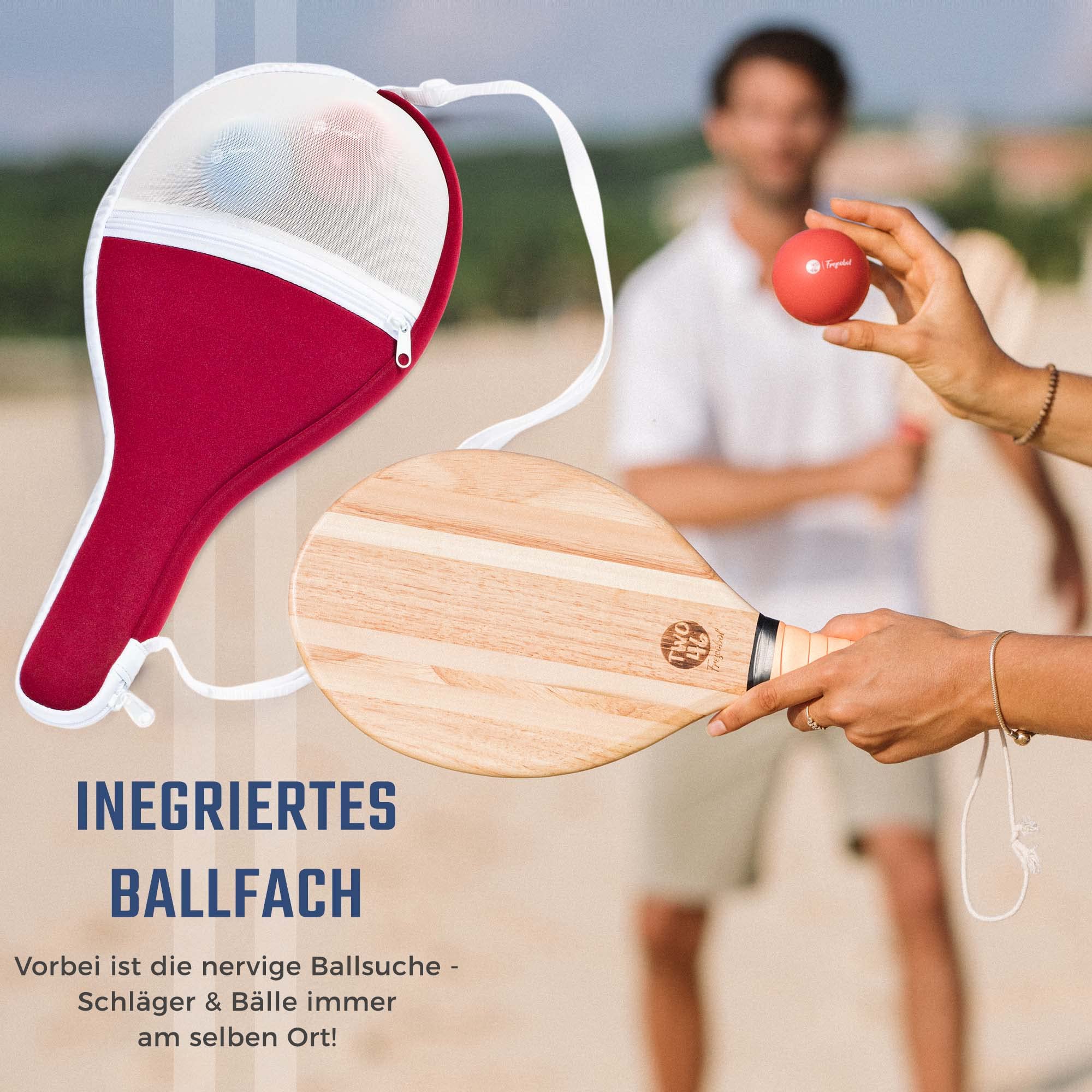 two46 - Frescobol-Tasche aus Neopren | Perfekter Schutz für Dein Beachball Set aus Holz (mit Umhängeschlaufe & Ball-Kompartment)
