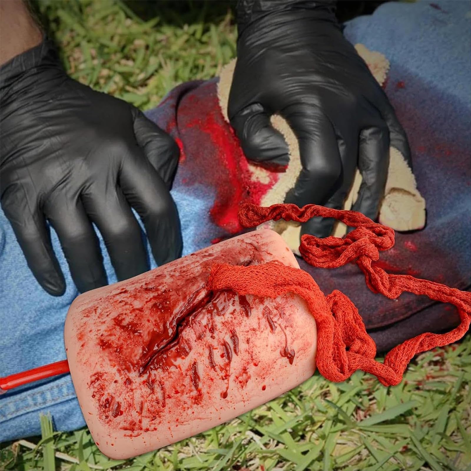 Kit di addestramento per il tamponamento delle ferite alla coscia, esercizi di controllo del sangue, modello didattico riutilizzabile, addestramento di primo soccorso per arrestare l'emorragia, per co