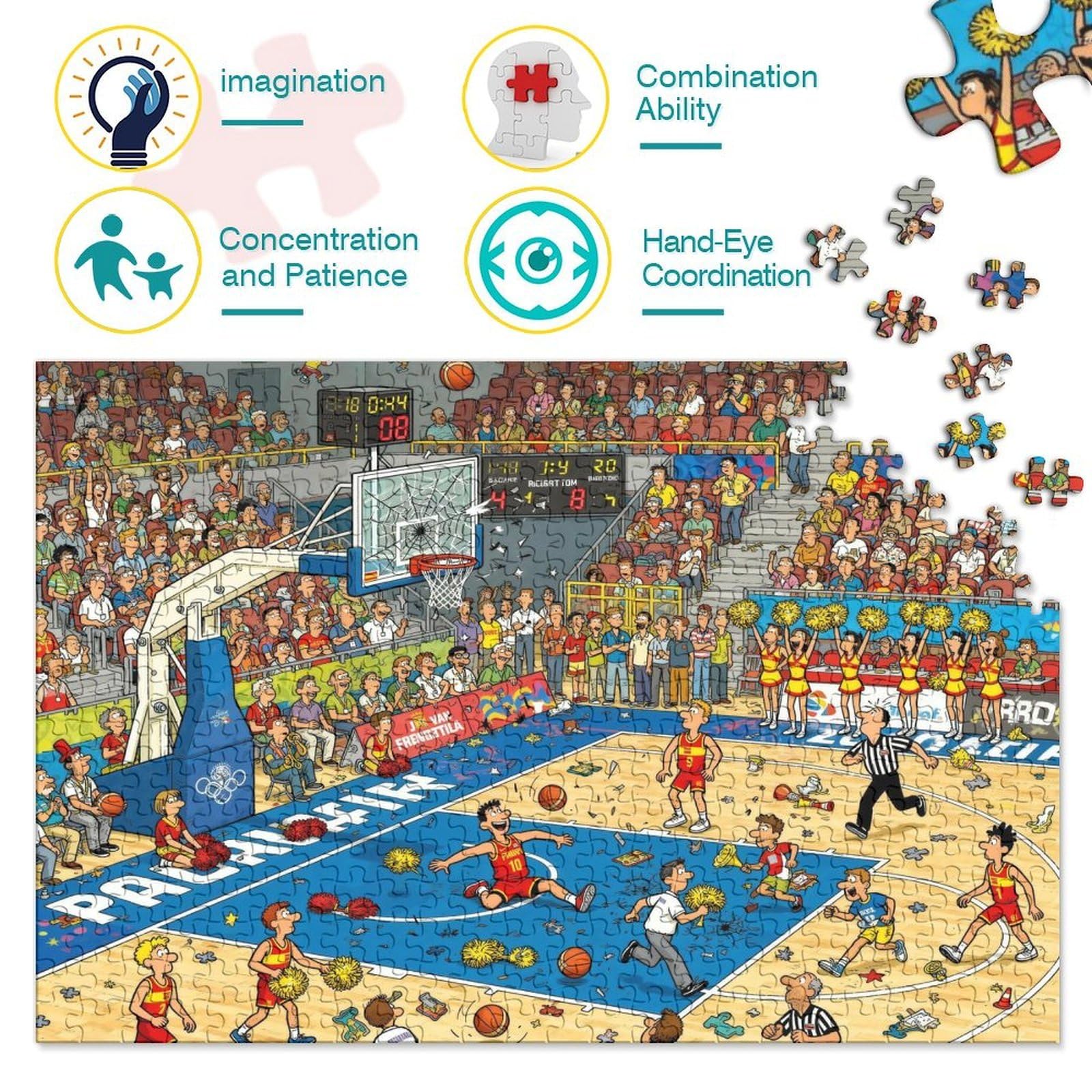 Baloncesto Puzzle De Madera Impermeable Puzzles De 1000 Piezas Regalos para Adultos Colorido Rompecabezas Decoración del Hogar Baloncesto Puzzle De Madera Impermeable Puzzles De 1000 Piezas Regalos para Adultos Colorido Rompecabezas Decoración del Hogar