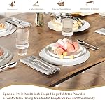 Dining Room Table for 6-8 People, 71 Inch Dining Table, Rectangular Kitchen Table with Iron Legs, Scratch & Water Resistant MDF Top, for Dining Room, Kitchen and Living Room, Retro Brown(Only Table)