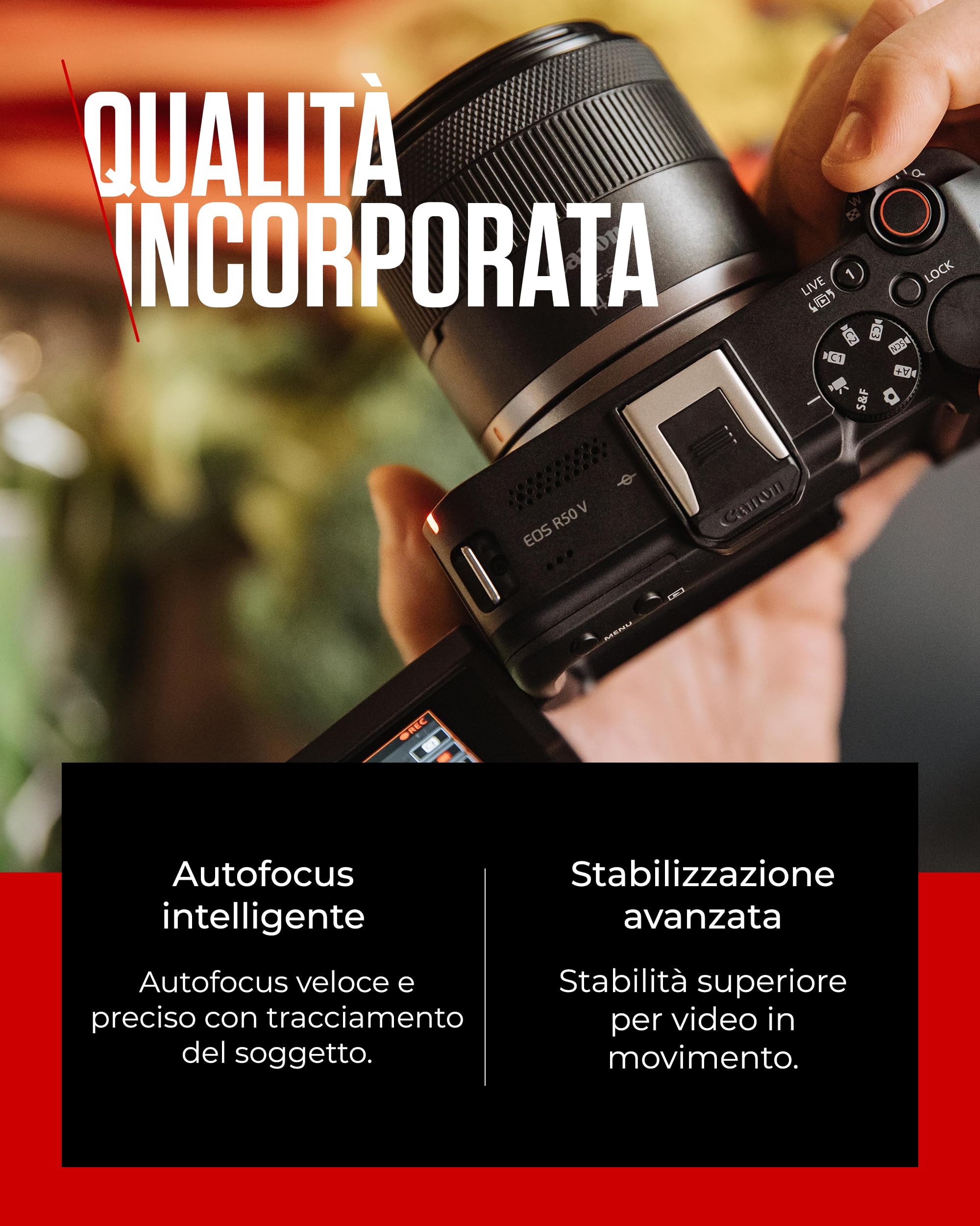 Canon EOS R50 V Content Creator Kit – Vlog-Kamera, kompatibel mit Canon RF-Objektiven | Content Creator Equipment für Vlogging & Reisen | Bluetooth-fähig