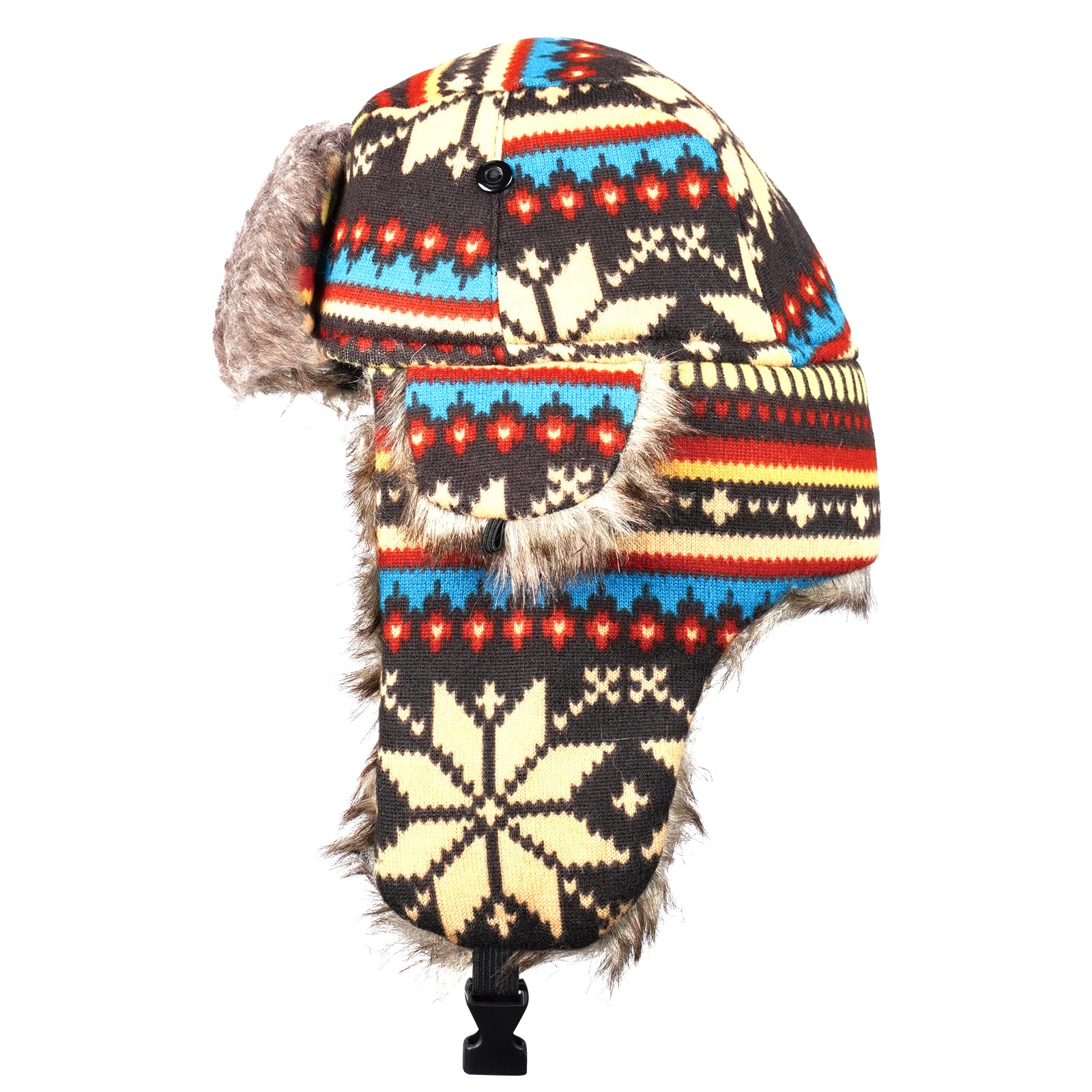 Bonnet Bombardier Coupe-Vent d'hiver pour Femme, Bonnet Russe Chaud avec Oreillette de Ski-Trappeuse