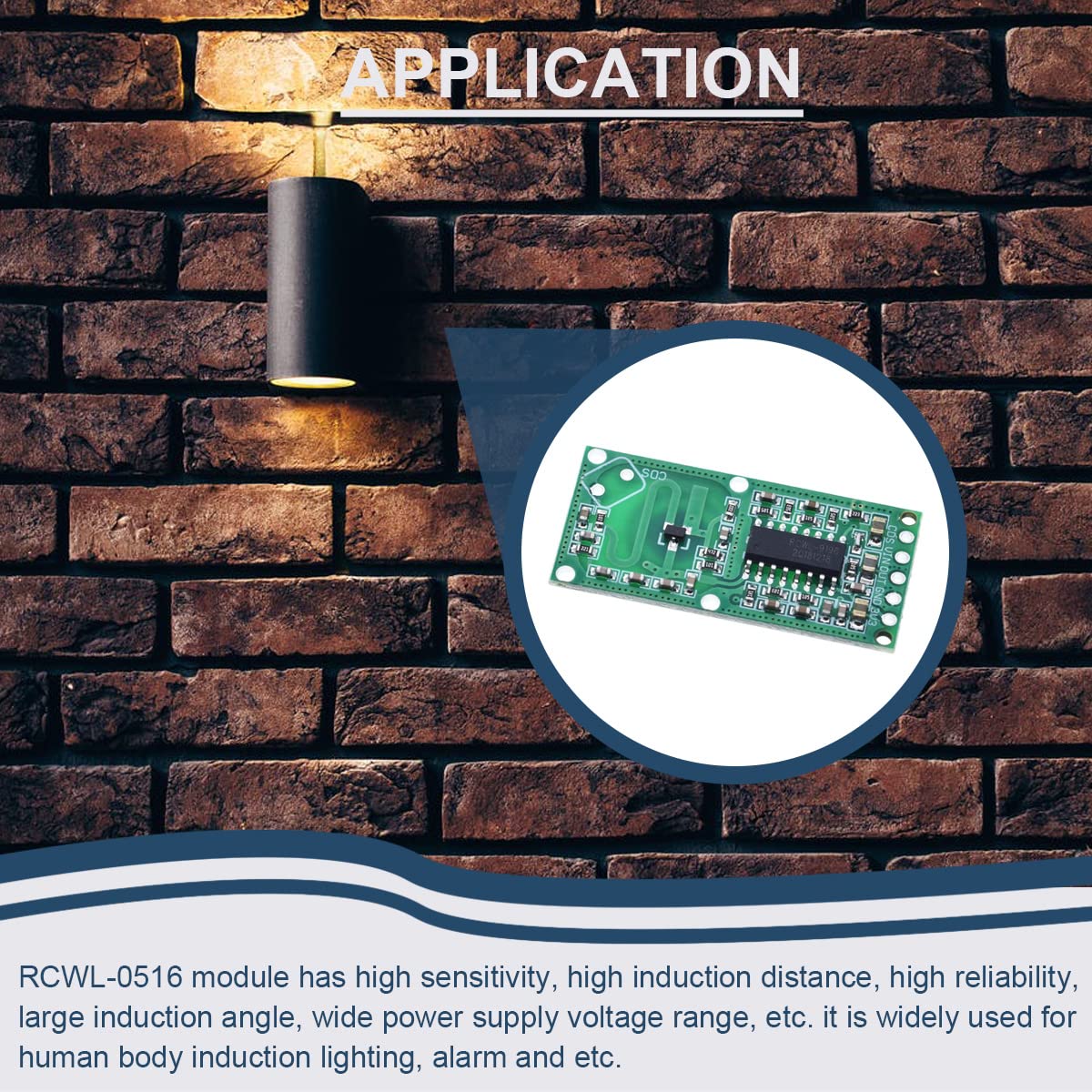 5 pezzi RCWL-0516 Modulo radar a microonde Sensore interruttore a induzione del corpo umano Scheda distanza di rilevamento 3,3 V per Arduino/Raspberry PI con cavo jumper, intestazione a 40 pin