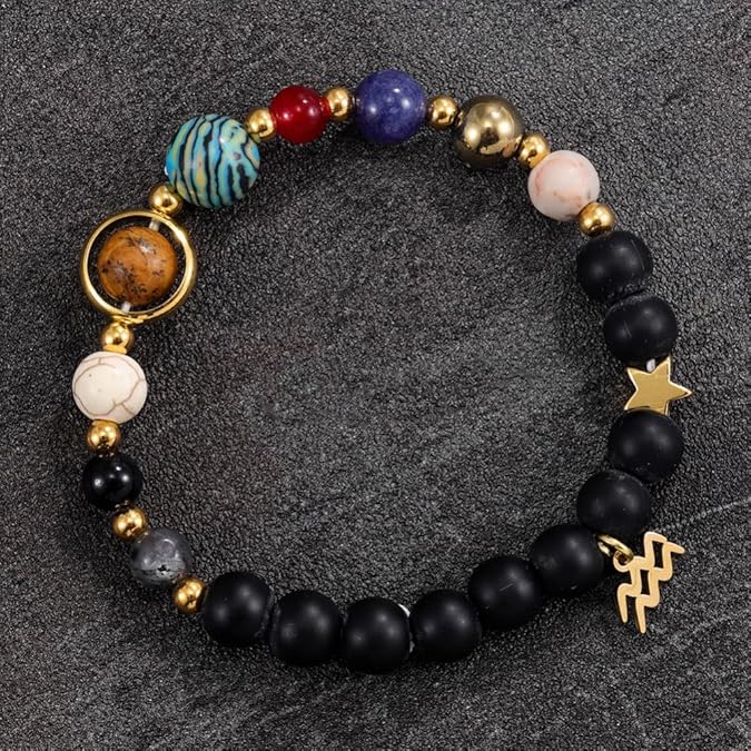 Twelve Zodiac Signs Bracelet Exquisite Solar System Universe Galaxy Bracelet Jewelry Accessories Gifts
