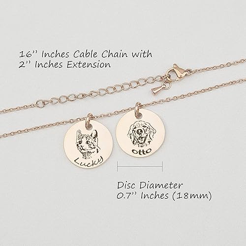 Miniatura 3 de Anavia Collar personalizado con retrato de mascotas, regalo de joyería conmemorativa para mascotas, regalo personalizado con disco redondo grabado