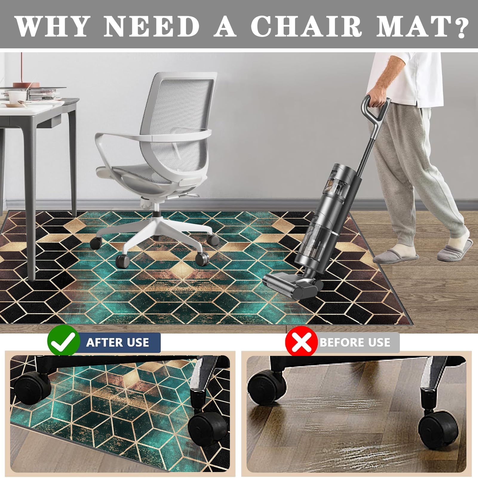 130 x 180 cm Alfombra Oficina para Silla con Ruedas Alfombra Silla Gaming Protector Suelo Silla Ruedas Alfombra Silla Escritorio Antideslizante Alfombra Protectora Suelo Silla Alfombra Gamer
