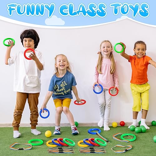 Miniatura 7 de Berlune Paquete de 24 cuerdas de caminar para niños pequeños, cuerda de caminar preescolar para niños, cuerda de seguridad de línea colorida, cuerda