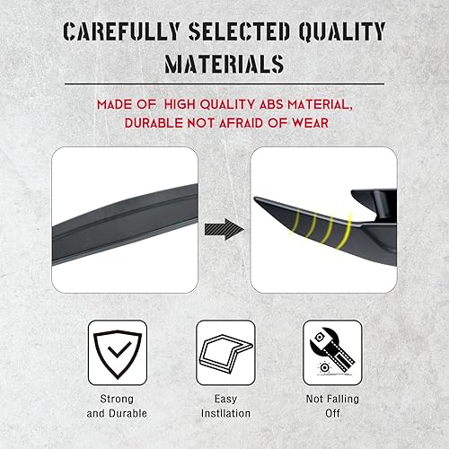 Miniatura 4 de Alerón trasero universal de 46 pulgadas, ala de alerón de carreras de ABS estilo JDM, ligera, color negro brillante, alerón trasero con tapa