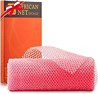 Vista 1 de UJFQBH Esponja de red africana de red africana, esponja de baño de red larga, exfoliante para el cuerpo de la ducha, limpiador de espalda, suave rosa