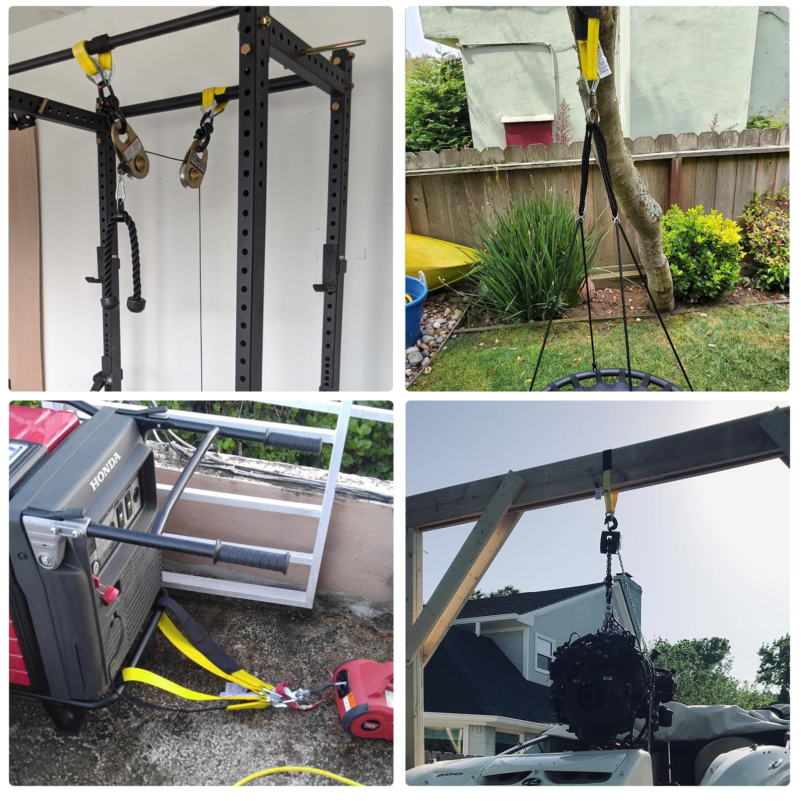 XSTRAP 4 sztuki 61 x 5 cm pasek na oś z tuleją ochronną i pierścieniem D do zabezpieczenia transportu samochodu, paski do mocowania osi - 1,511 kg, pojemność 10 000 wytrzymałości na rozerwanie