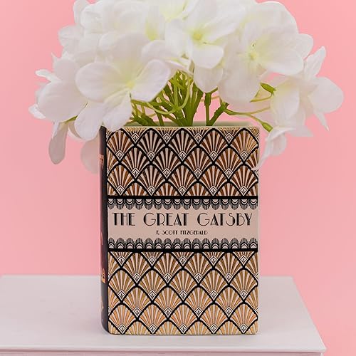 Miniatura 7 de Steel Mill & Co - Jarrón decorativo en forma de libro, jarrones de cerámica para decoración del hogar, bonita decoración de estantería, jarrón único