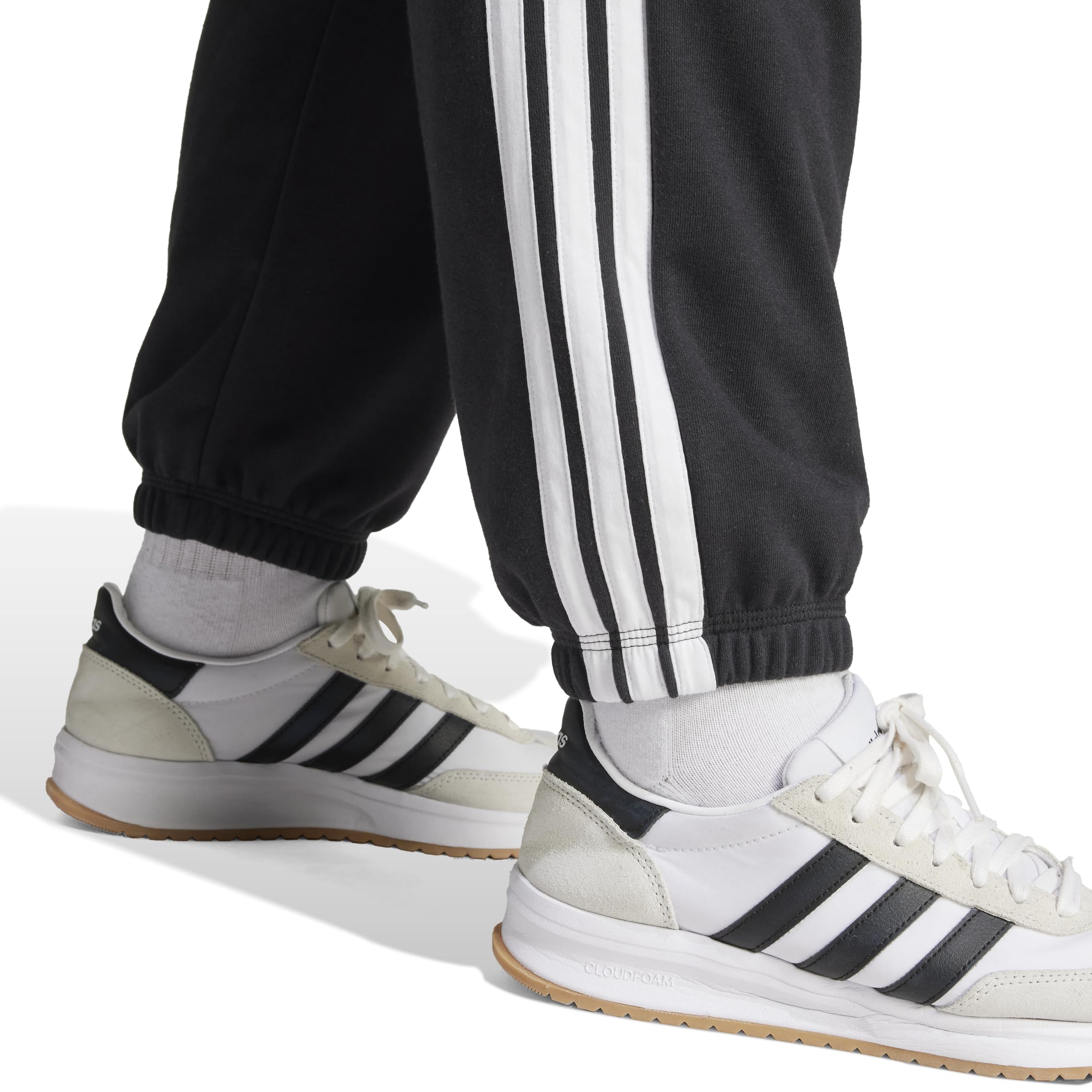 Adidas Damen Hose Essentials 3-Stripes French Terry Cuffed Pants (Plus Size)