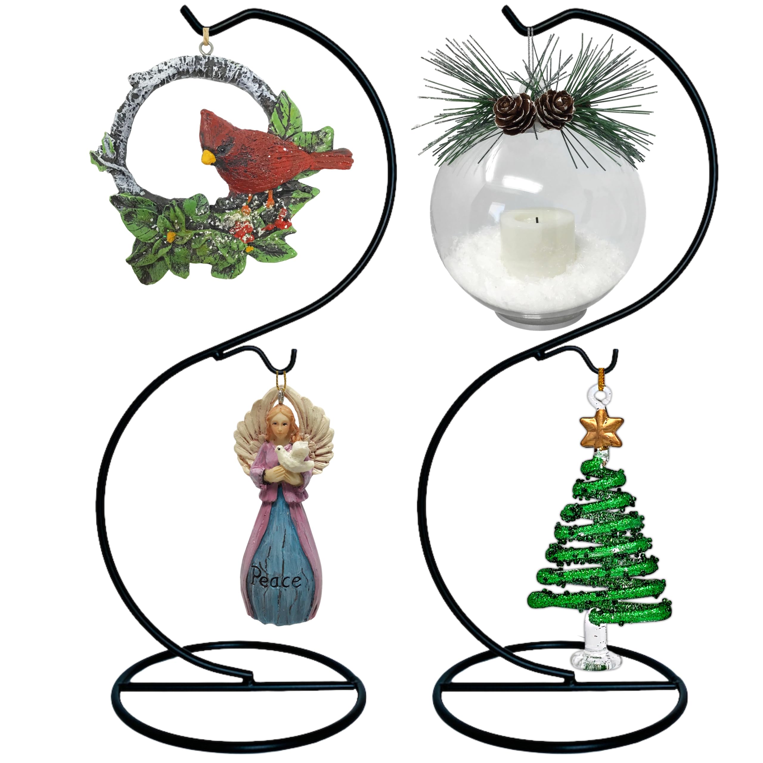 Casafield Ornament Display Christmas Tree with Stand - 3' Black Wrought Iron Ornament Holder in