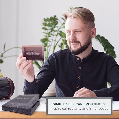 Miniatura 5 de MESMOS 52 tarjetas de atención plena con planes de acción. Regalos de relajación para aliviar el estrés para hombres y mujeres, tarjetas de