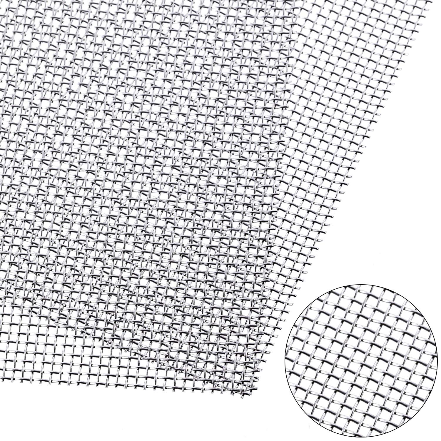 SATINIOR 2 Packs Stainless Steel Woven Wire Mesh Rodent Proof Screen Mesh for Cage Net Mesh, Cabinets Wire Mesh, Window Screen Door Mesh, 11.8 x 11.8 Inch