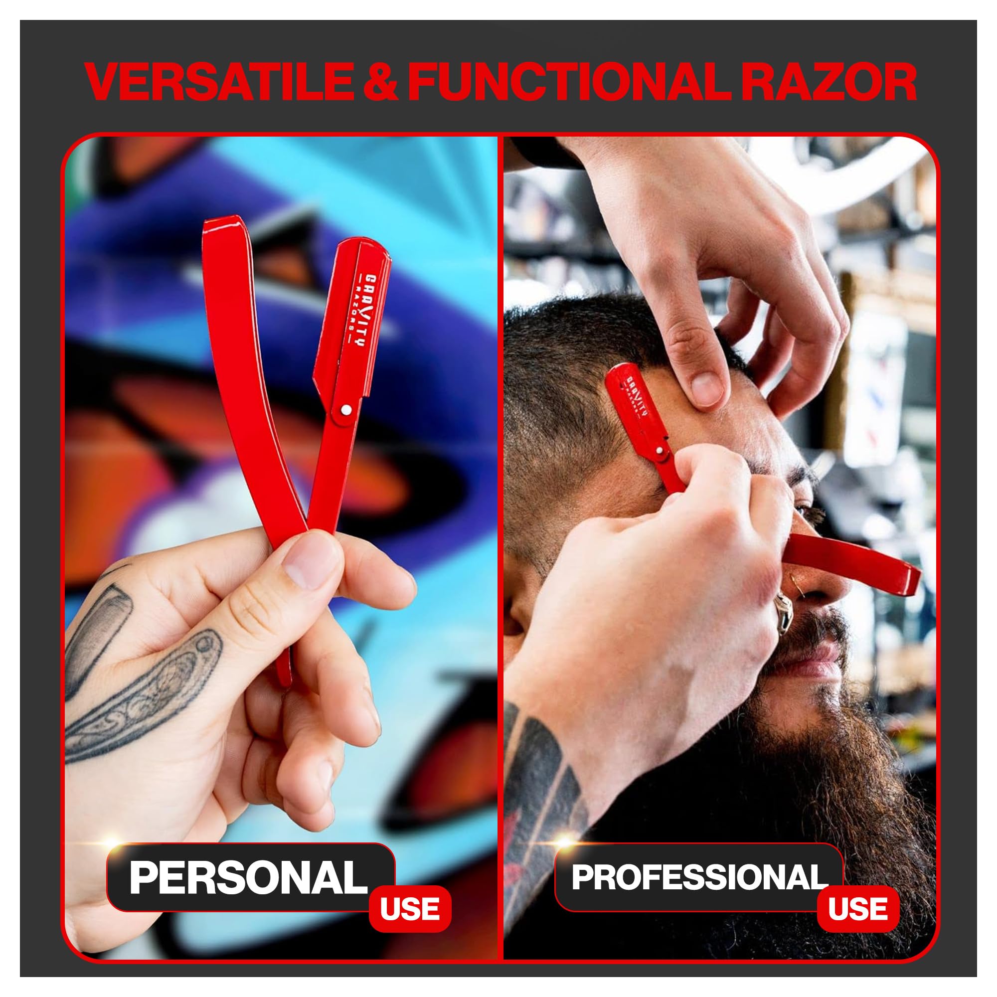 Rasoio a mano libera professionale, kit con 10 lame Derby Premium da 0,5 mm esposte (Antico Testamento)