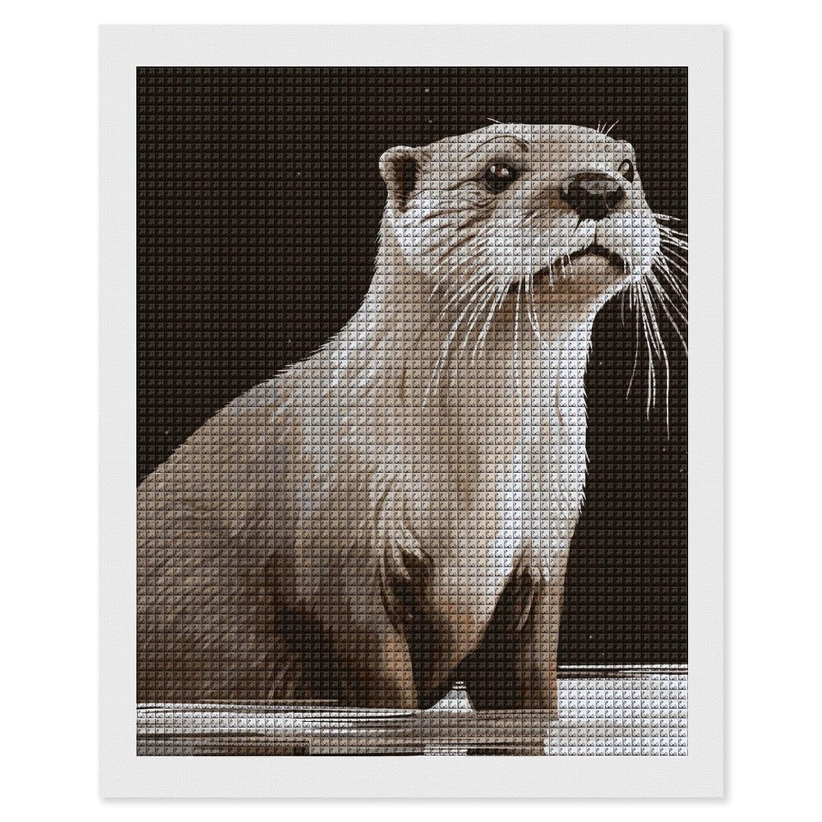 FodPand Otter 5D Diamond Painting Kits for Adults Beginners Full Drill Square Diamond Dots Pictures Gem Art Supplies for Home Wall Room Decoration DIY Craft Set Gift 16x20
