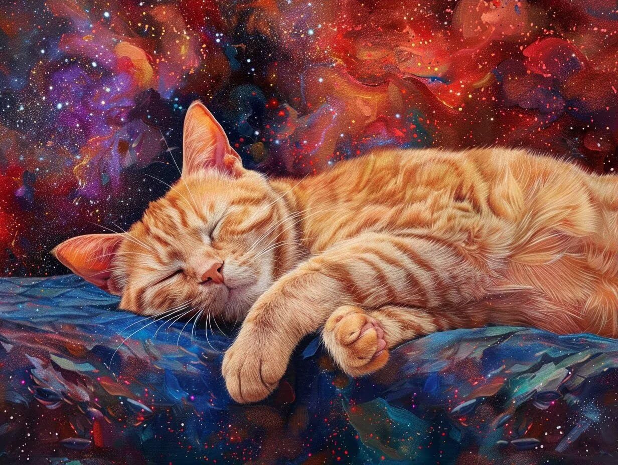 Dipingere con i Numeri 60x80cm Senza Cornice, Il cielo stellare, k-441 | Paint by Numbers Gatto Quadri da Dipingere Numerati Kit Pittura, Decorazioni Casa e Regalo Creativo
